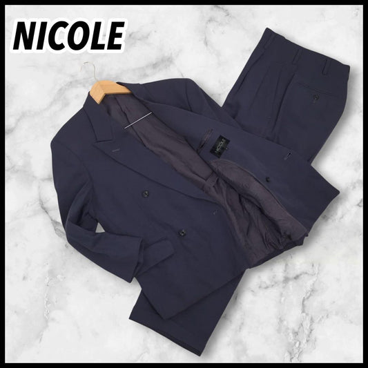 NICOLE Double Breasted Setup Suit Mode 46 Navy