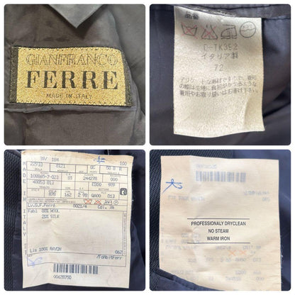 Gianfranco Ferre [XL Silk Blend Black] Suit Setup Made in Italy