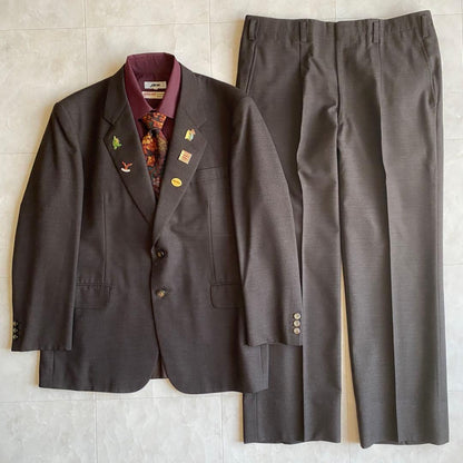 90s vintage British fabric suit Yves Saint Laurent tie pins 4 items