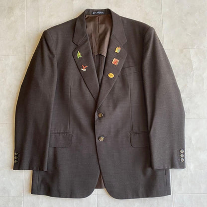 90s vintage British fabric suit Yves Saint Laurent tie pins 4 items