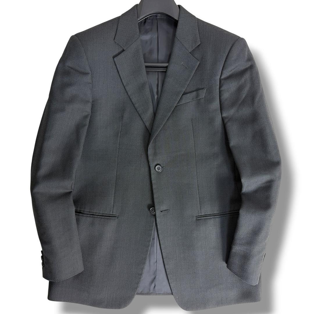 Good condition Armani Rezzoni Hopsack Suit Navy 48 J6290