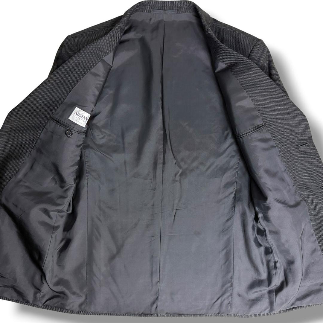 Good condition Armani Rezzoni Hopsack Suit Navy 48 J6290