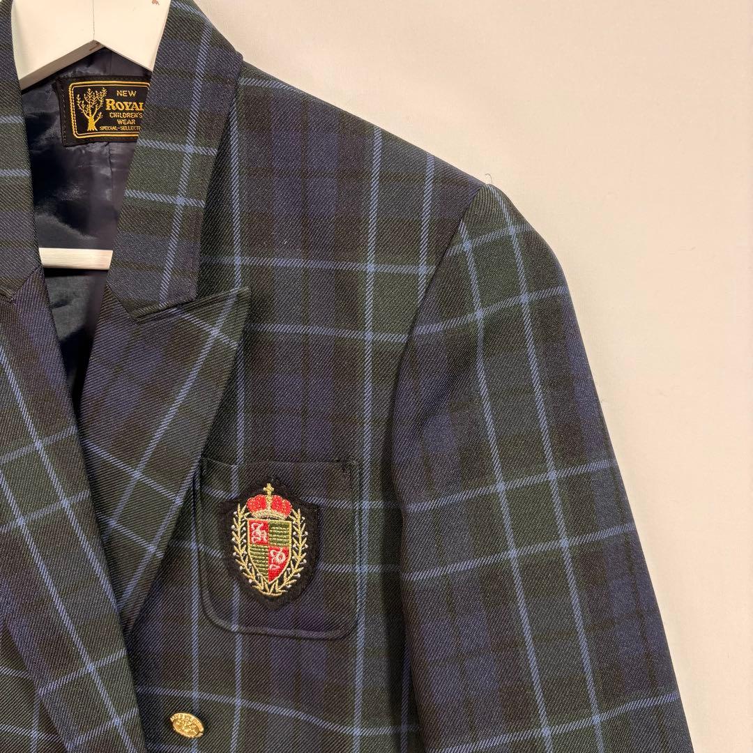 [Made in Japan/Retro] NEW ROYAL Children's Clothing Double Blazer 125 Check