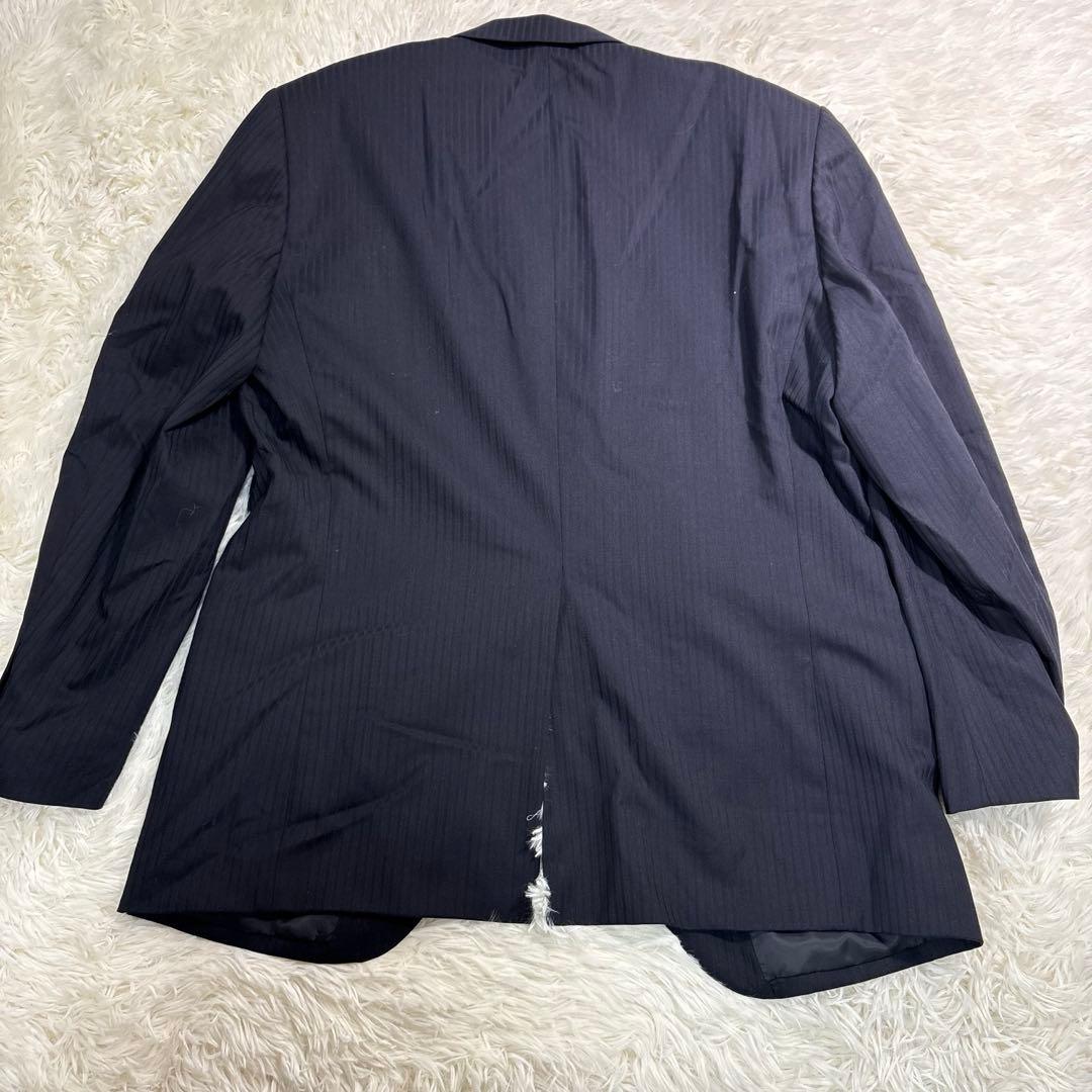[Good condition] Athlete mode setup suit dark blue striped 102AB8