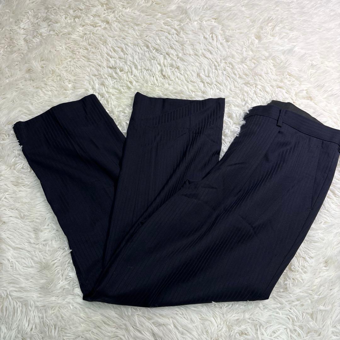 [Good condition] Athlete mode setup suit dark blue striped 102AB8