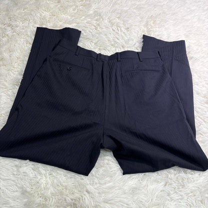 [Good condition] Athlete mode setup suit dark blue striped 102AB8