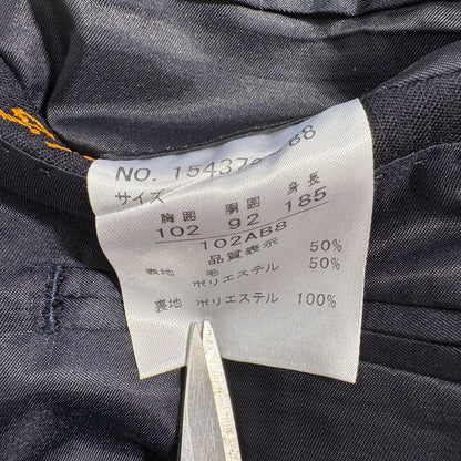 [Good condition] Athlete mode setup suit dark blue striped 102AB8