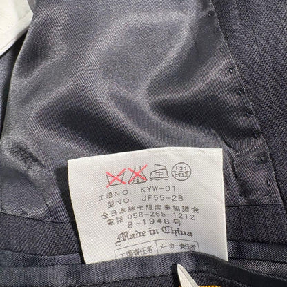 [Good condition] Athlete mode setup suit dark blue striped 102AB8