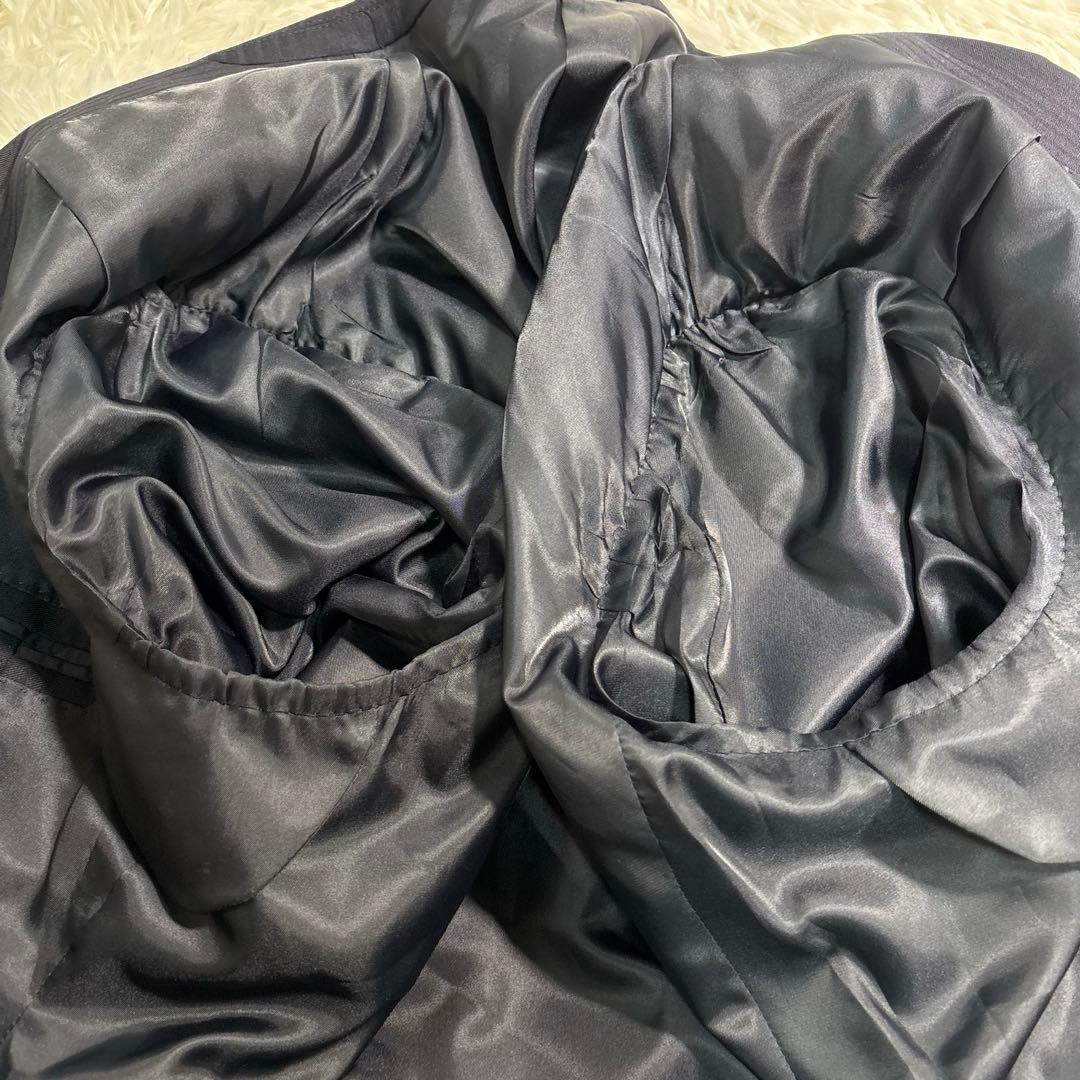 [Good condition] Athlete mode setup suit dark blue striped 102AB8