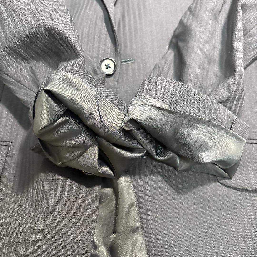 [Good condition] Athlete mode setup suit dark blue striped 102AB8