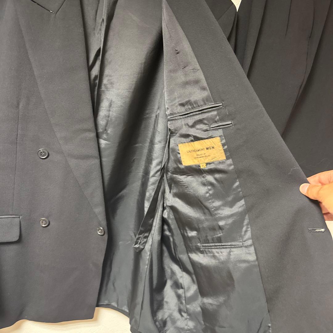 Good condition 90's double vintage suit black XL black Lautreamont