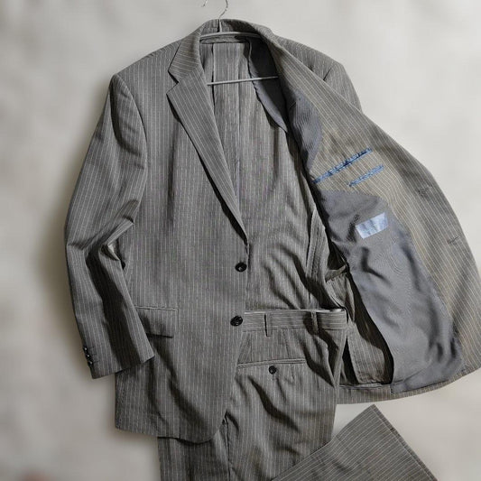 [Extremely Good Condition] Konaka Large Size Suit Setup XL Gray Striped