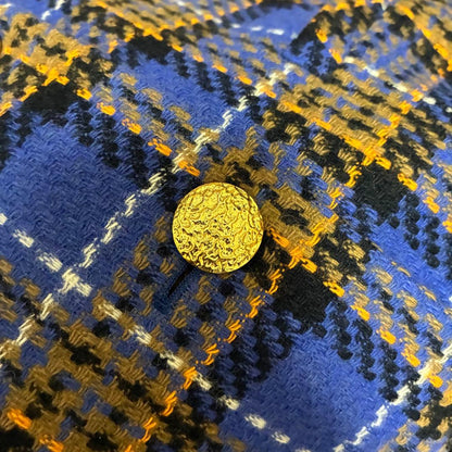 Showa Retro Bubbly Jacket & Skirt Tweed Tartan Gold Button No. 15