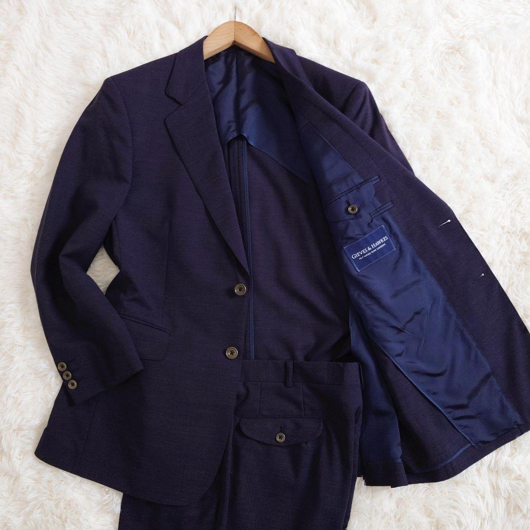 Gieves and Hawks Vintage Suit Unlined Spring/Summer Purple Purple L equivalent