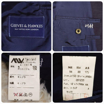 Gieves and Hawks Vintage Suit Unlined Spring/Summer Purple Purple L equivalent