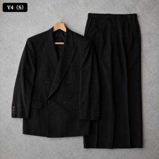 [vintage] Double breasted plain black setup adjuster made in Japan