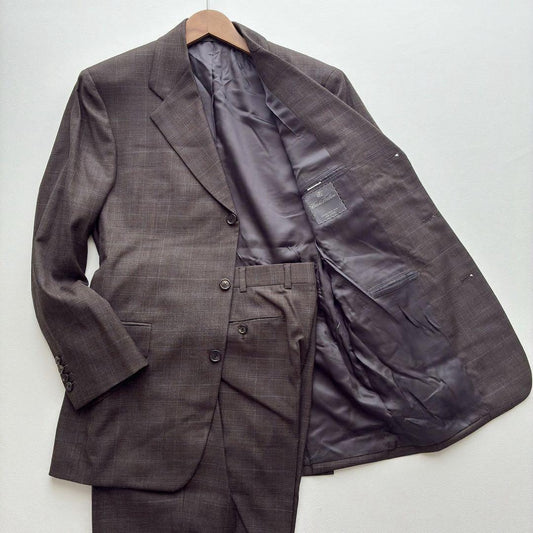 Made in USA Brooks Brothers Suit Setup Check Brown