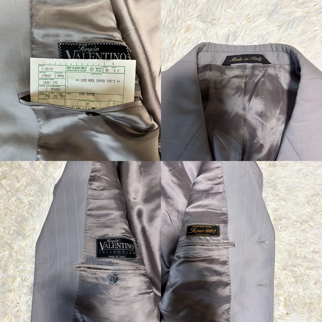 [VALENTINO] Made in Italy Striped Suit Setup Gray XL