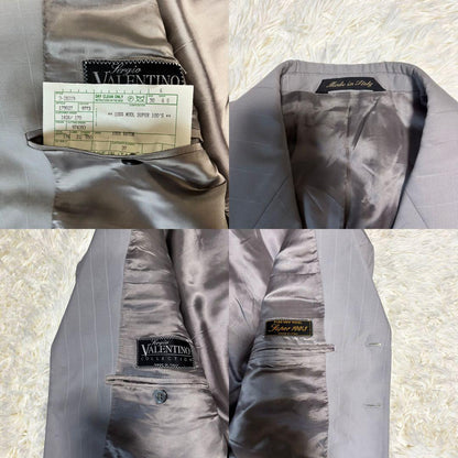 [VALENTINO] Made in Italy Striped Suit Setup Gray XL
