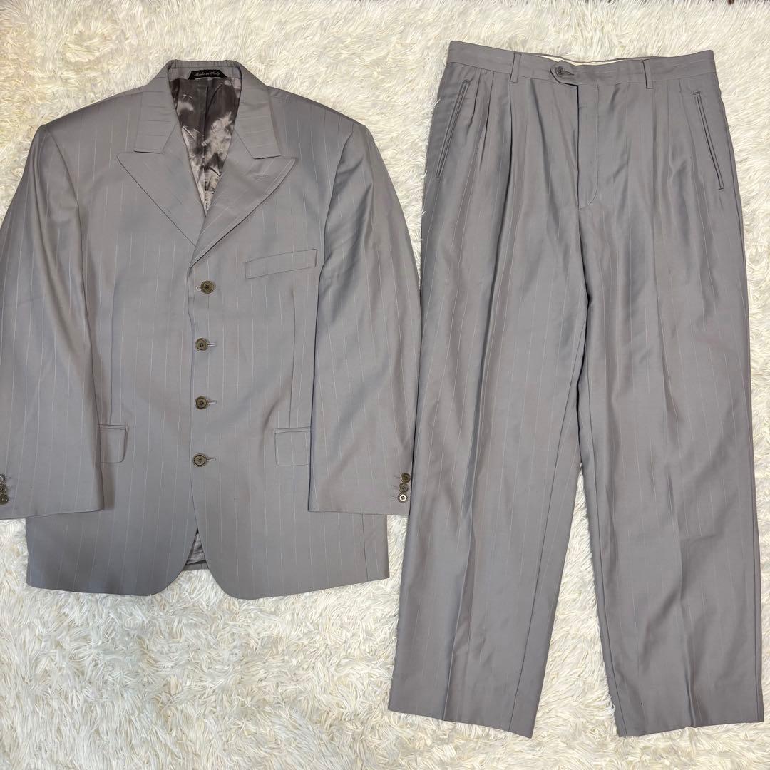 [VALENTINO] Made in Italy Striped Suit Setup Gray XL