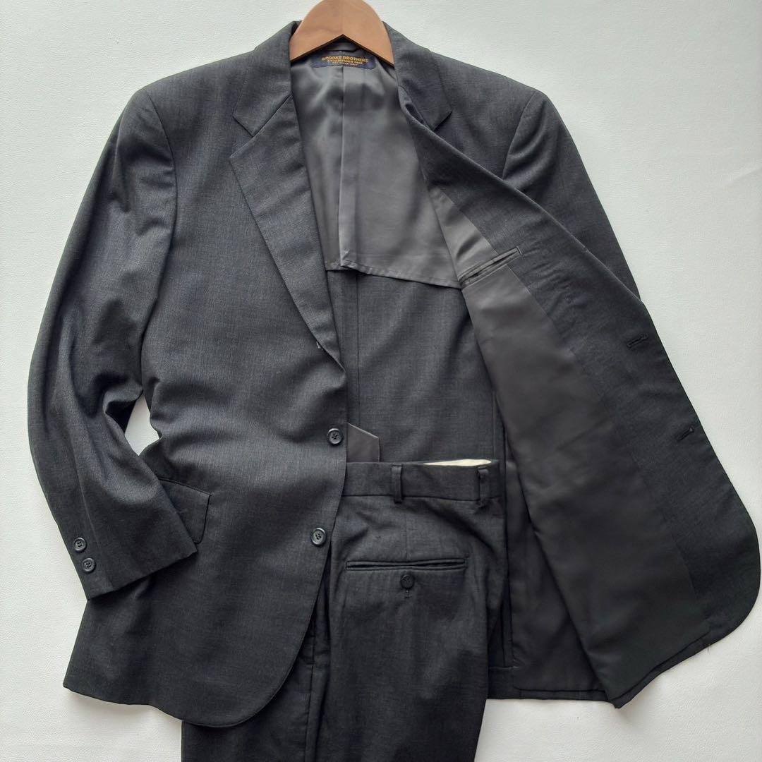 AB6 size Brooks Brothers Dark Gray Suit Setup Made in Japan