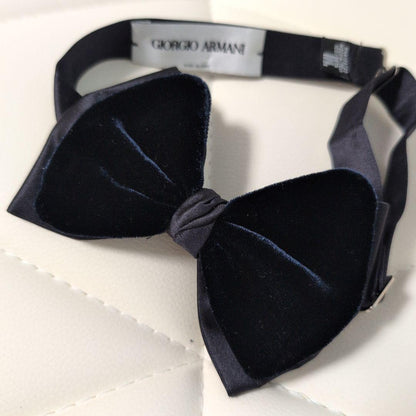 GIORGIO ARMANI Velvet Bow Tie Navy
