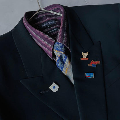 90s Double Suit Dior Tie Shirt Pins Superb 5 Piece Set
