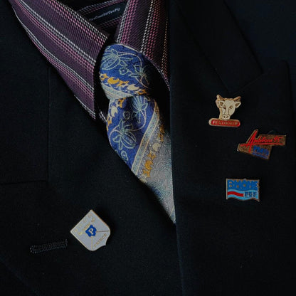 90s Double Suit Dior Tie Shirt Pins Superb 5 Piece Set