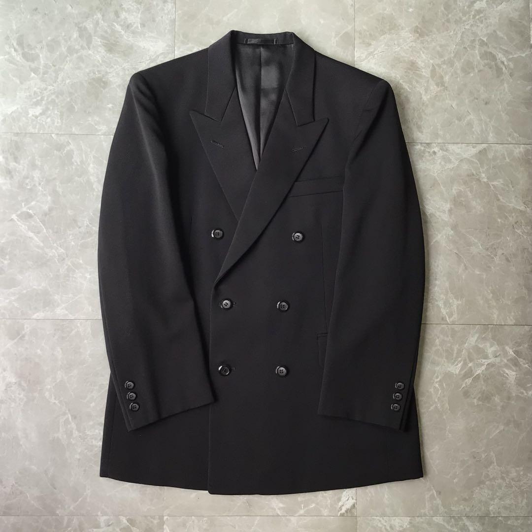 00s vintage double breasted suit setup black ceremony A3