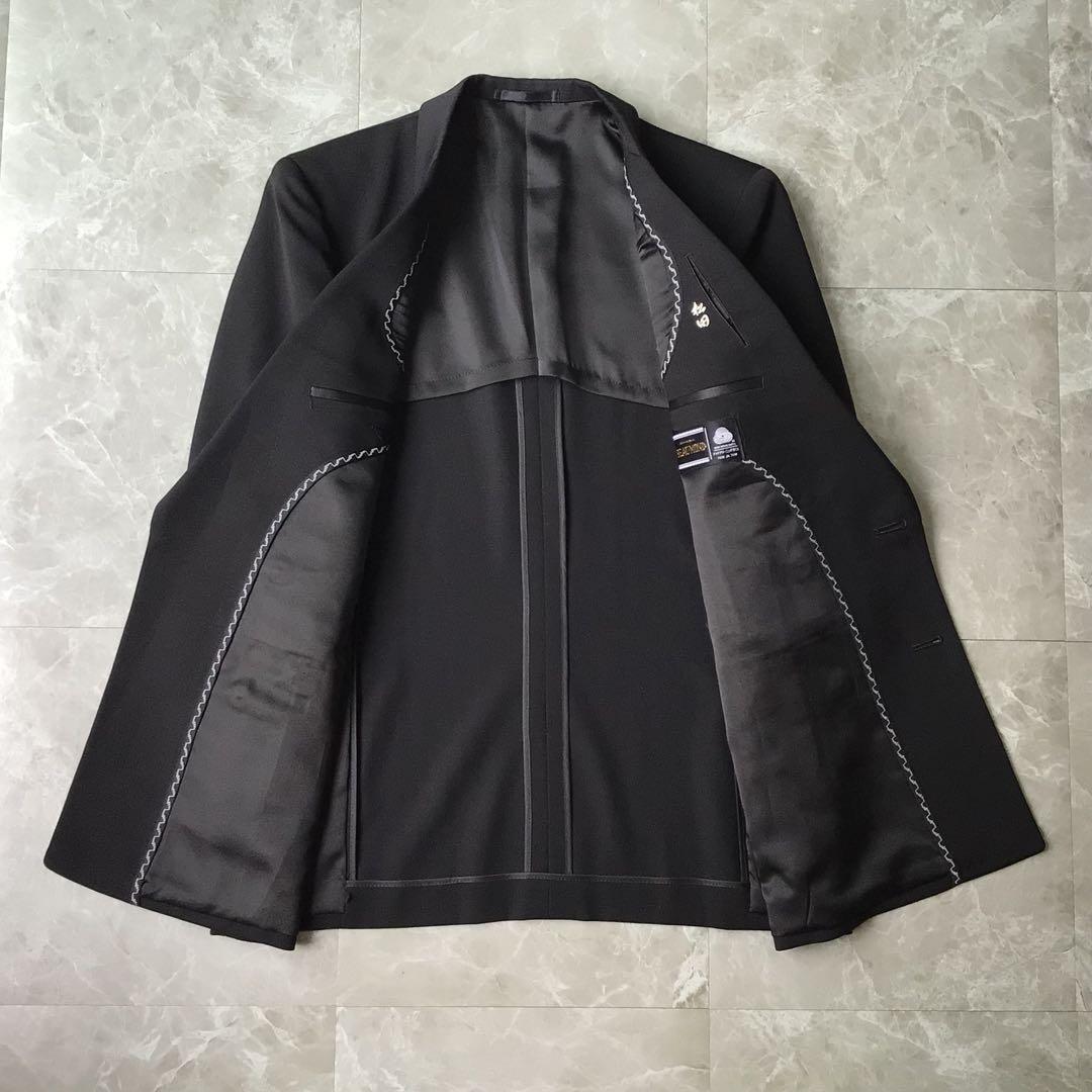 00s vintage double breasted suit setup black ceremony A3