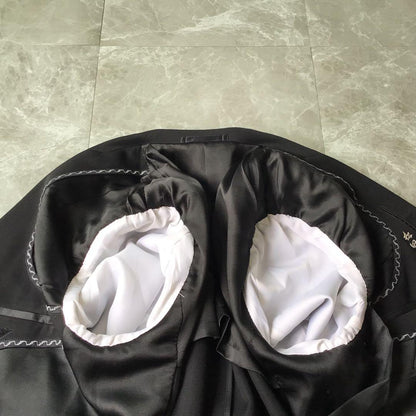 00s vintage double breasted suit setup black ceremony A3