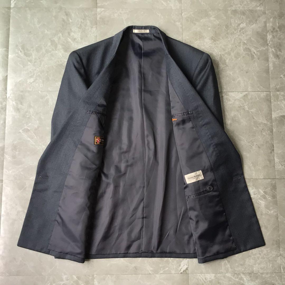 Vintage Double Breasted Suit Setup Dark Gray Wool Mode