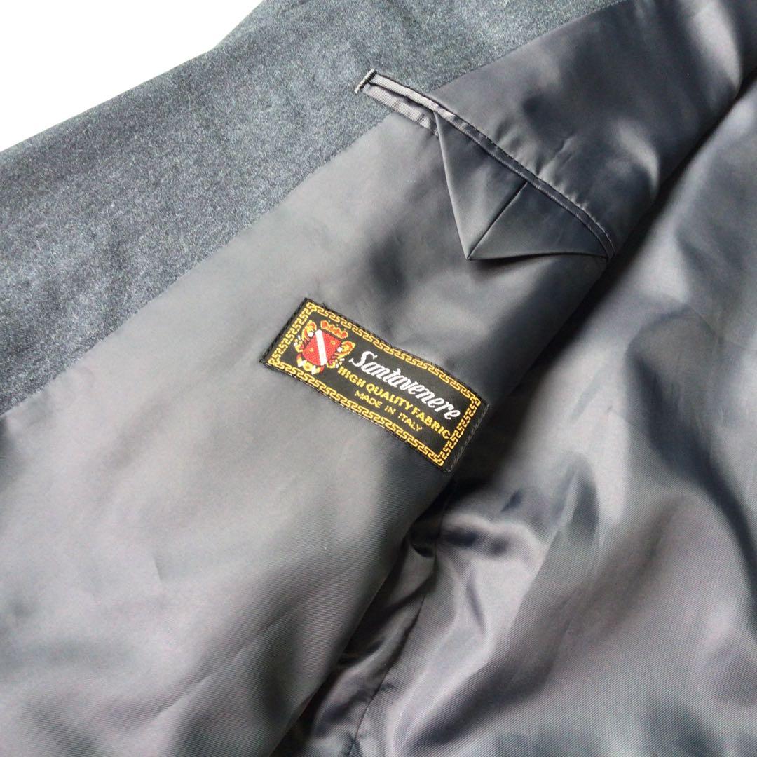 Vintage Double Breasted Suit Setup Dark Gray Wool Mode