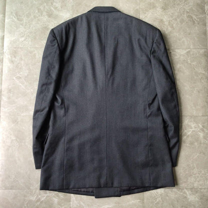 Vintage Double Breasted Suit Setup Dark Gray Wool Mode