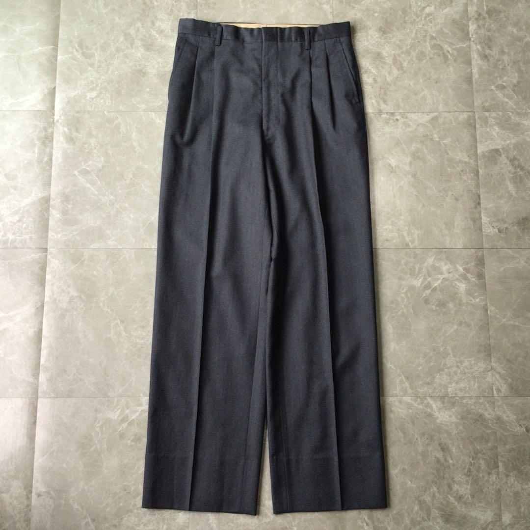 Vintage Double Breasted Suit Setup Dark Gray Wool Mode