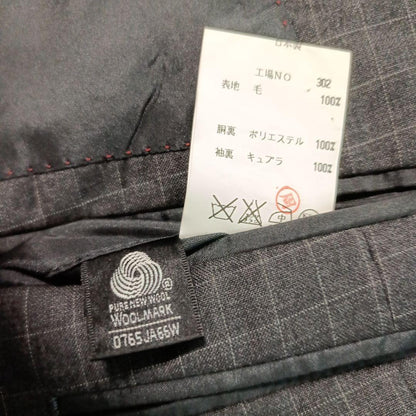 FINTES Suit Setup Plaid Plaid Charcoal Gray LL