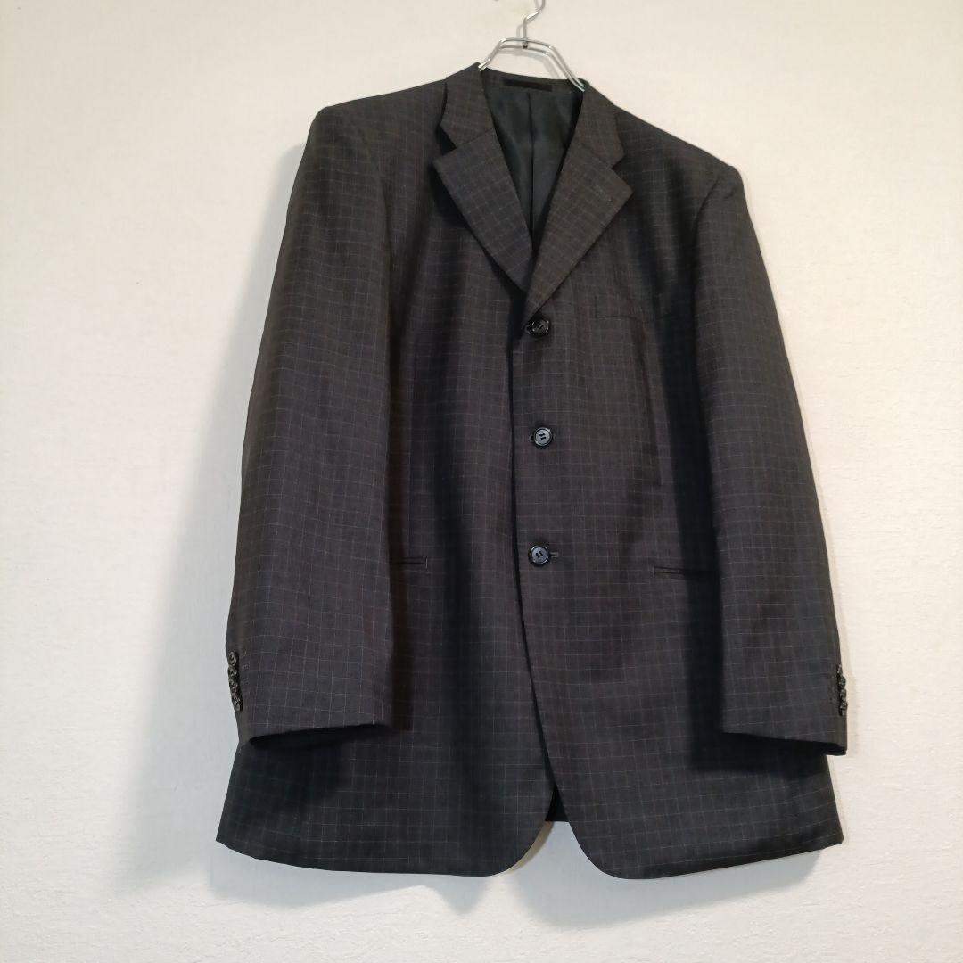 FINTES Suit Setup Plaid Plaid Charcoal Gray LL