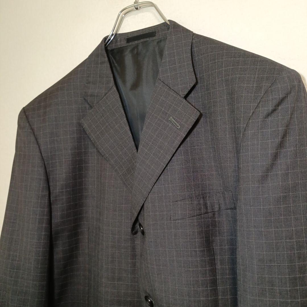 FINTES Suit Setup Plaid Plaid Charcoal Gray LL