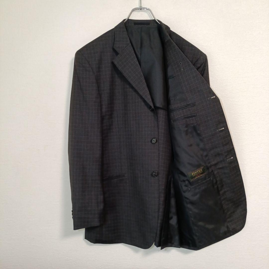 FINTES Suit Setup Plaid Plaid Charcoal Gray LL