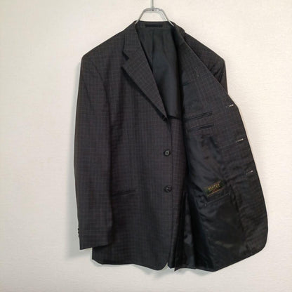 FINTES Suit Setup Plaid Plaid Charcoal Gray LL