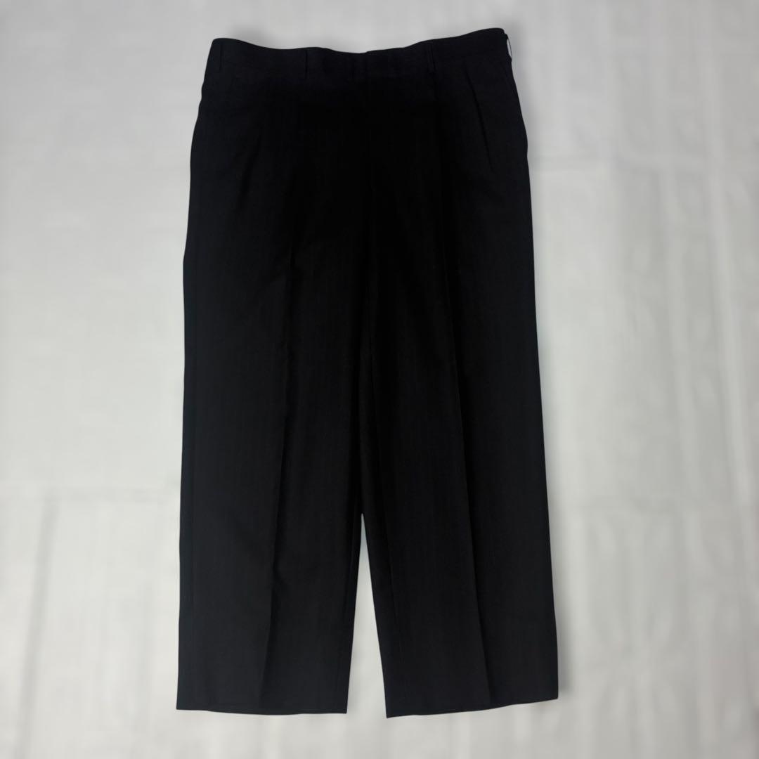 [vintage] Double breasted setup black striped cashmere blend M
