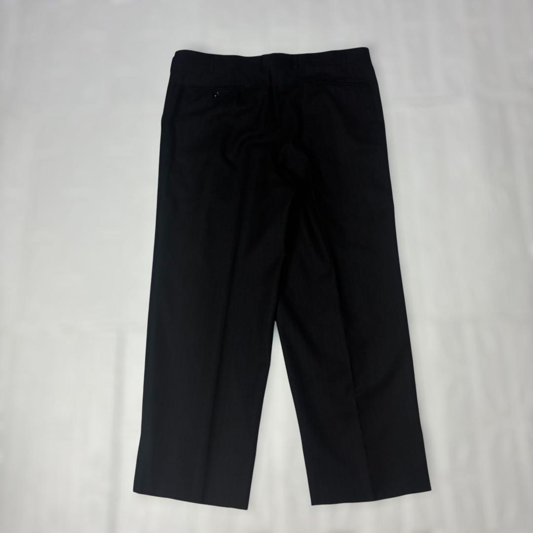 [vintage] Double breasted setup black striped cashmere blend M