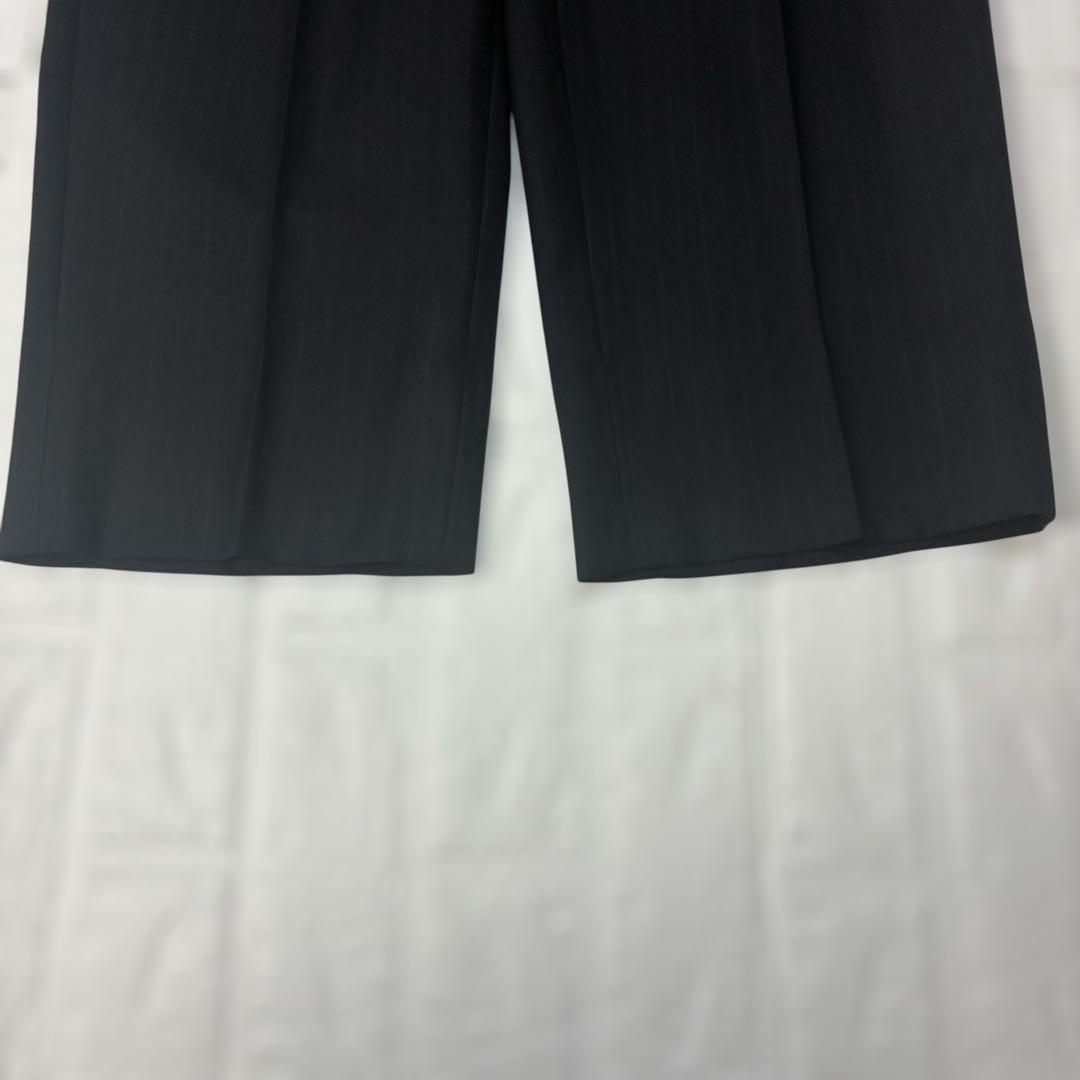 [vintage] Double breasted setup black striped cashmere blend M