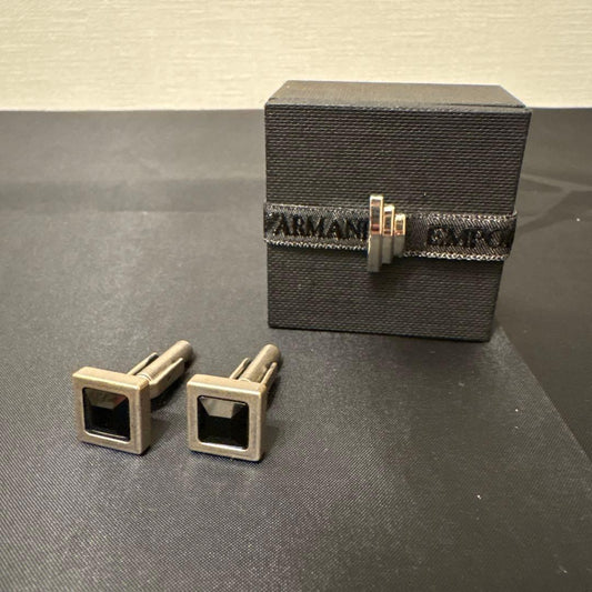 EMPORIO ARMANI Silver Black Cufflinks