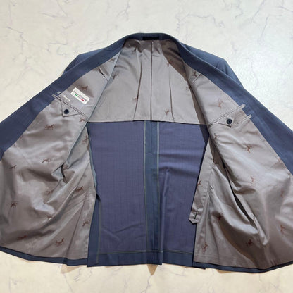 90s Vintage Double Setup Blue Gray Large Size