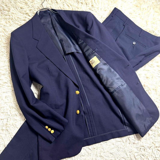 HENRY MARVEY Navy blur setup gold button 2B 2 tuck LL