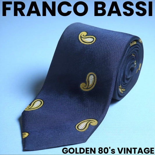 Made in Italy Franco Bassi Paisley Tie Silk Navy FB412