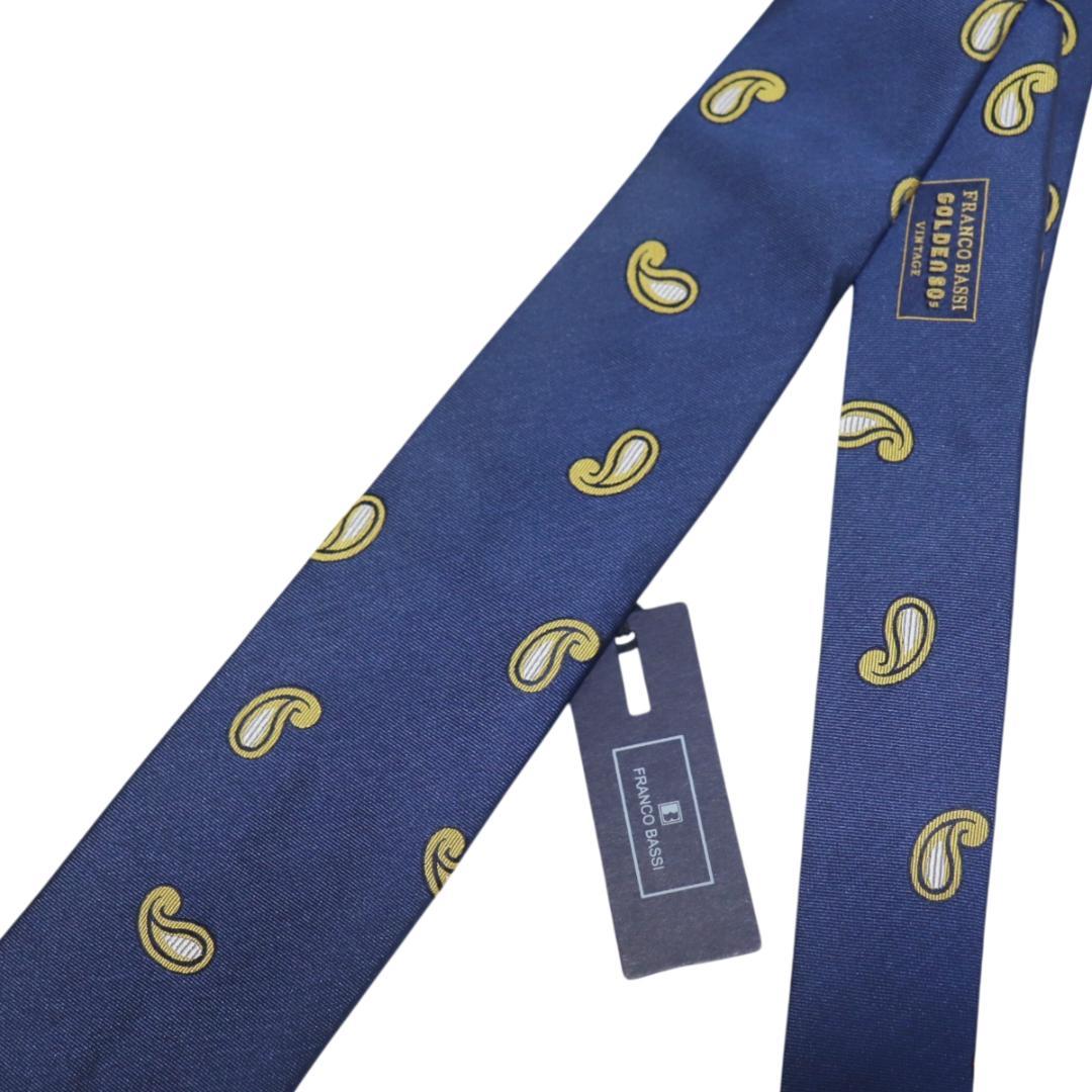 Made in Italy Franco Bassi Paisley Tie Silk Navy FB412