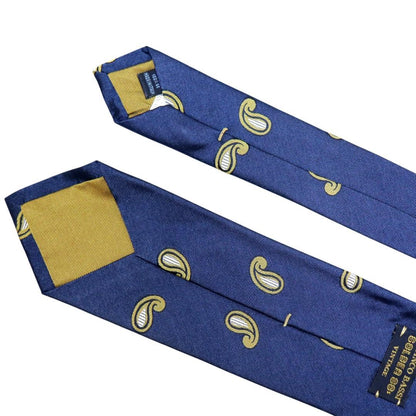 Made in Italy Franco Bassi Paisley Tie Silk Navy FB412