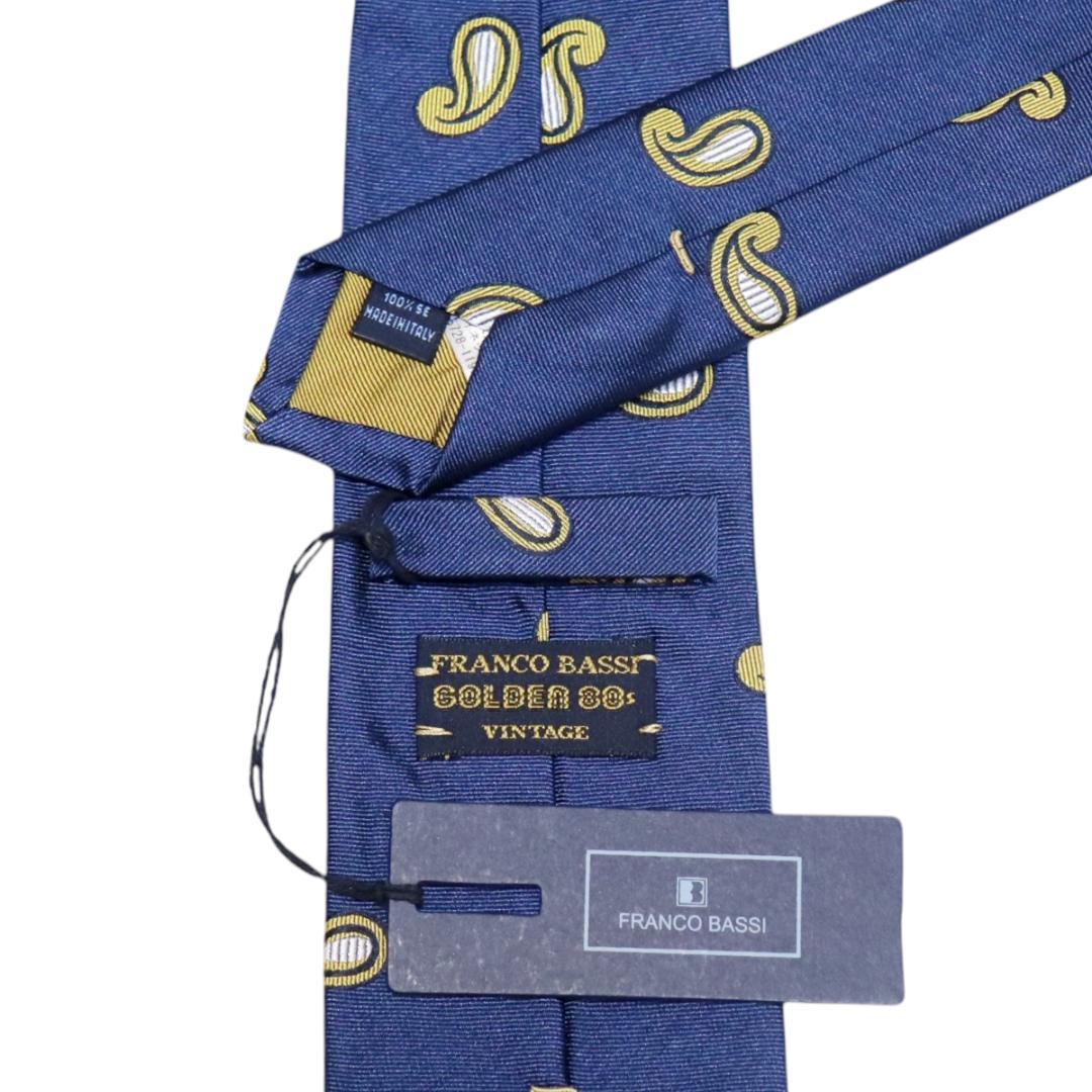 Made in Italy Franco Bassi Paisley Tie Silk Navy FB412
